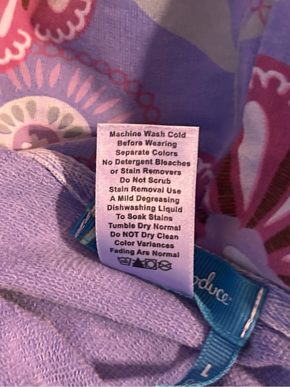 Fresh Produce colorful flowers hoodie - periwinkle / lavender - Picture 9 of 10